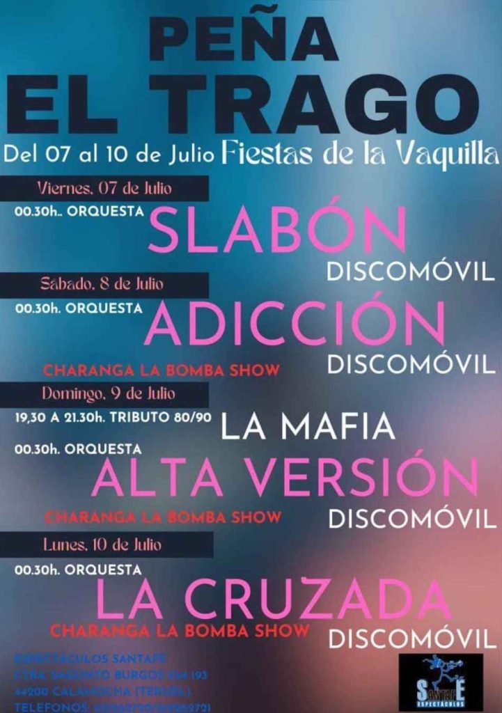 programa peña el trago fiestas teruel 2023