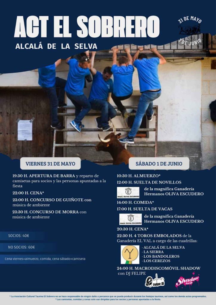 fiestas alcala de la selva 2024 el sobrero