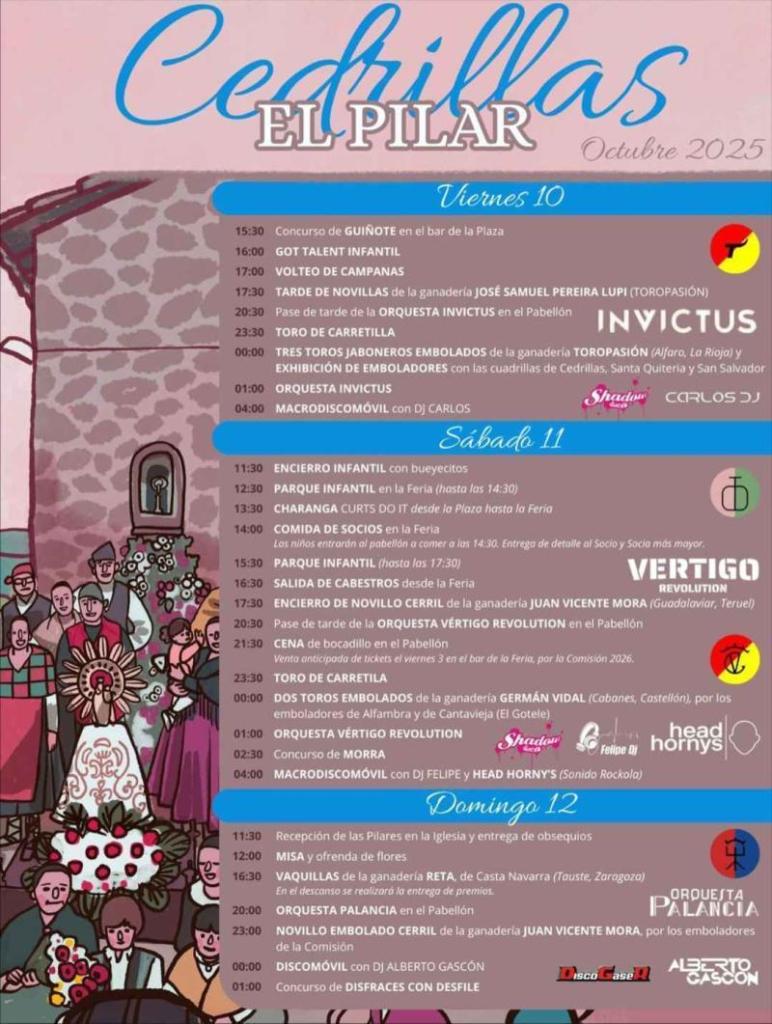 cartel fiestas del pilar cedrillas 2025