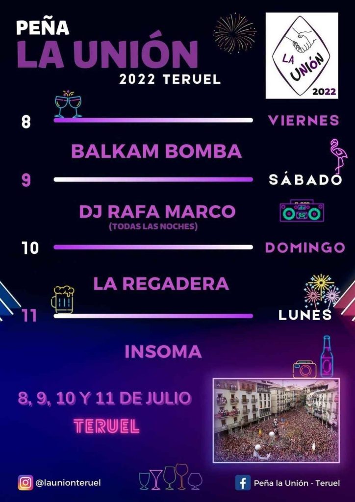 conciertos peña la unón vaquillas teruel 2022