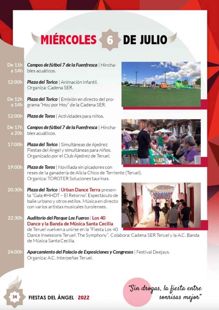 programa fiestas vaquilla teruel 2022 miércoles 6 de julio