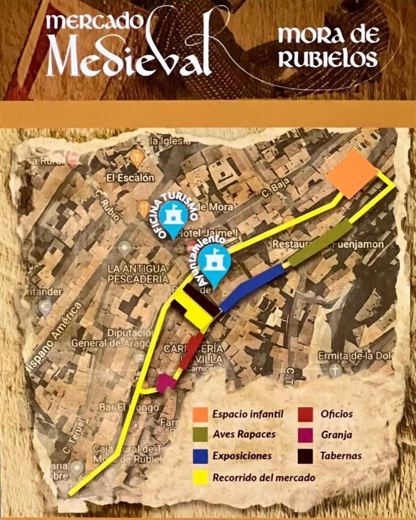 mapa ubicación mercado medieval mora de rubielos