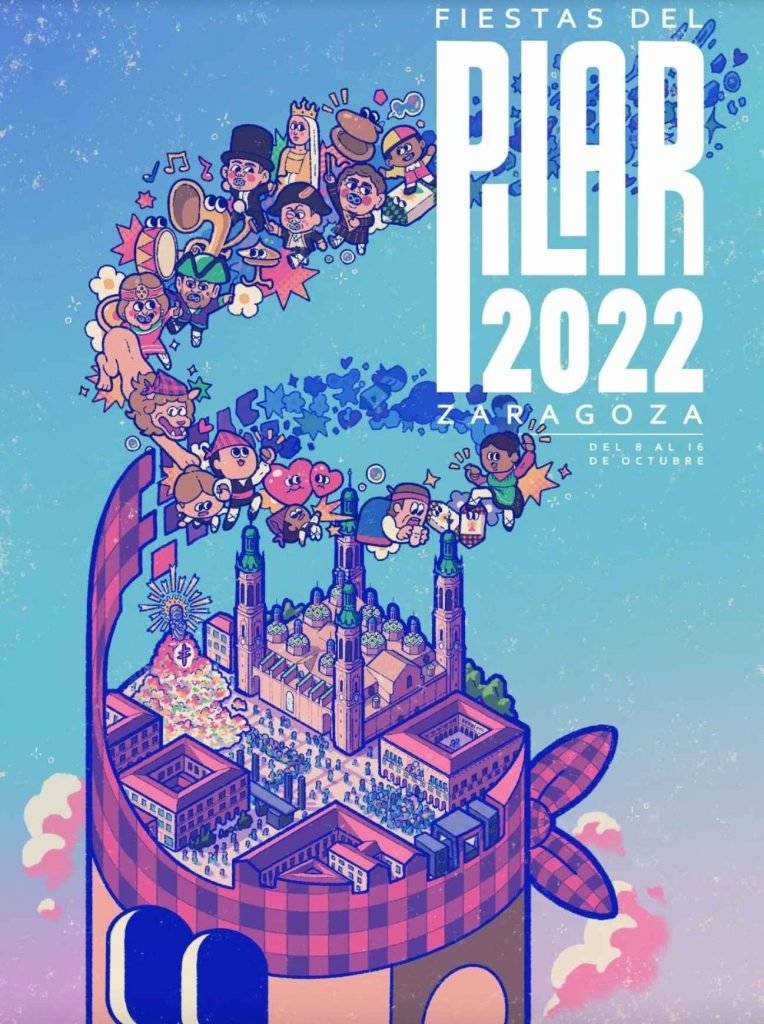 cartel fiestas del pilar 2022 de zaragoza