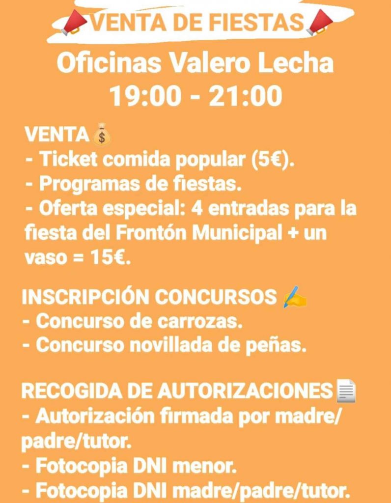 venta de fiestas alcorisa 2022